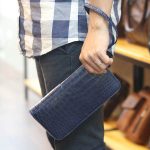 Ví cầm tay da cá sấu hàng xuất khẩu 1 khóa kèo lồi VCSCT09