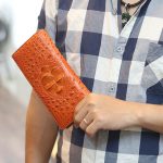 Ví da cá sấu cầm tay 2 gấp 1 mặt thời trang gọn nhẹ VCSCT08