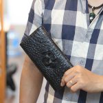 Ví da cá sấu cầm tay 2 gấp 1 mặt thời trang gọn nhẹ VCSCT08