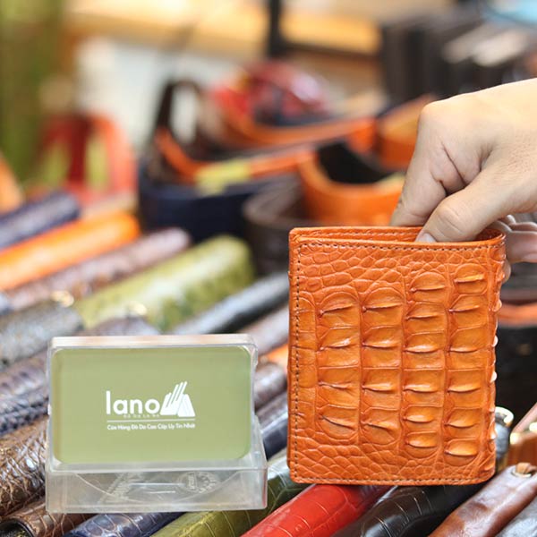 Ví đứng nam da cá sấu mẫu mới 2020 gai lưng 2 mặt VCSDGL07