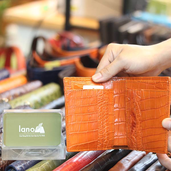 Ví đứng nam da cá sấu mẫu mới 2020 gai lưng 2 mặt VCSDGL07