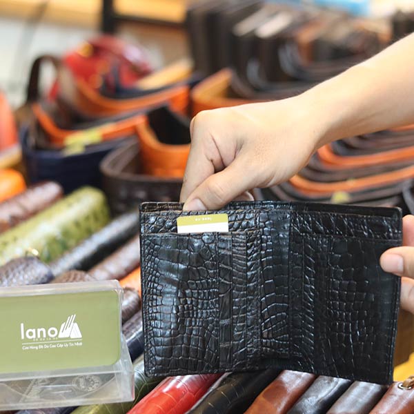 Ví đứng nam da cá sấu mẫu mới 2020 gai lưng 2 mặt VCSDGL07
