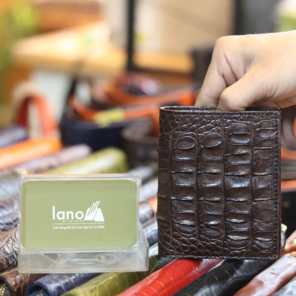 Ví đứng nam da cá sấu mẫu mới 2020 gai lưng 2 mặt VCSDGL07