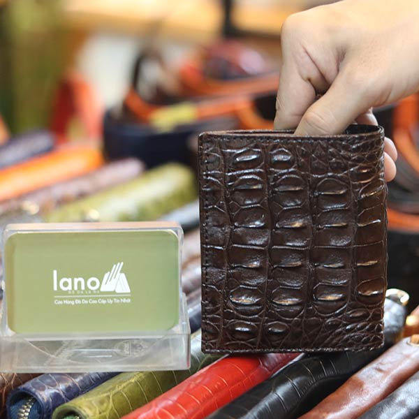 Ví đứng nam da cá sấu mẫu mới 2020 gai lưng 2 mặt VCSDGL07