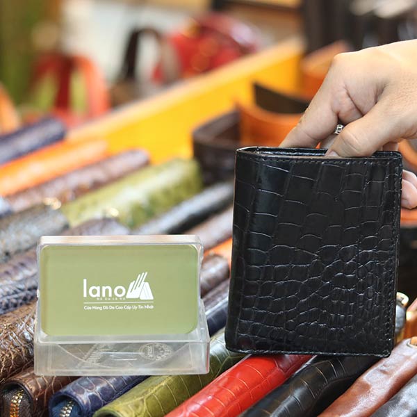Ví đứng nam da cá sấu xịn loại mới hàng xuất khẩu 2 mặt VCSDT09
