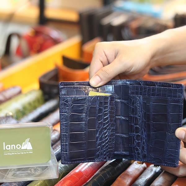 Ví đứng nam da cá sấu xịn loại mới hàng xuất khẩu 2 mặt VCSDT09