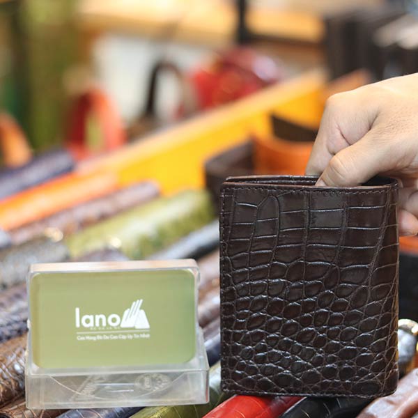 Ví đứng nam da cá sấu xịn loại mới hàng xuất khẩu 2 mặt VCSDT09