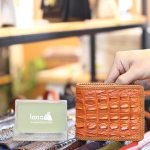 Ví ngang da cá sấu đan viền 1 mặt cao cấp VCSNDV10