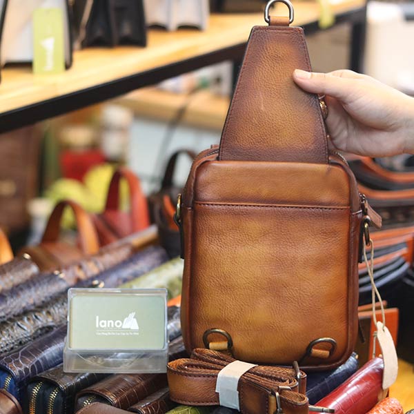 Túi đeo ngực da bò kết hợp đeo chéo nam sang trọng gọn nhẹ mới 2020 TDL78