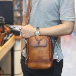 Túi đeo ngực da bò kết hợp đeo chéo nam sang trọng gọn nhẹ mới 2020 TDL78