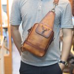 Túi đeo ngực da bò kết hợp đeo chéo nam sang trọng gọn nhẹ mới 2020 TDL78