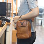 Túi đeo ngực da bò kết hợp đeo chéo nam sang trọng gọn nhẹ mới 2020 TDL78