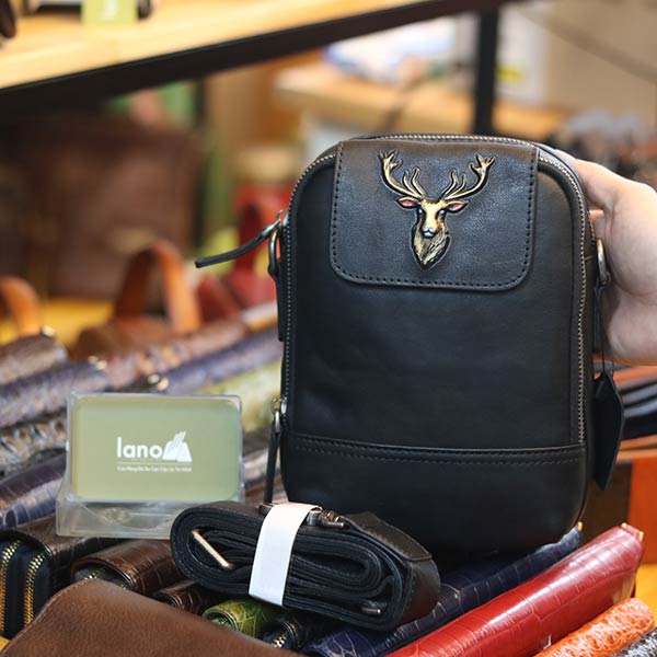 Túi đeo ngực da bò kết hợp đeo chéo nam sang trọng gọn nhẹ mới 2020 TDL78