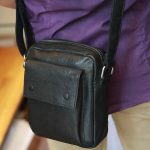 Túi nam đeo chéo mini cỡ nhỏ da bò thật Lano KT185