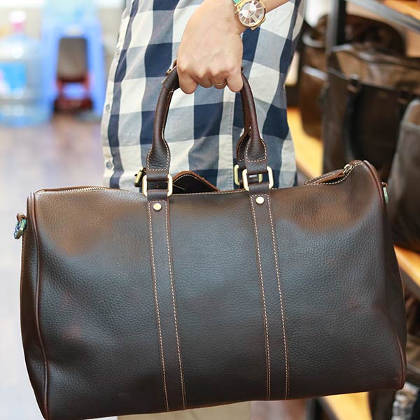 Túi trống du lịch nam da bò nguyên miếng thời trang tiện lợi TT25