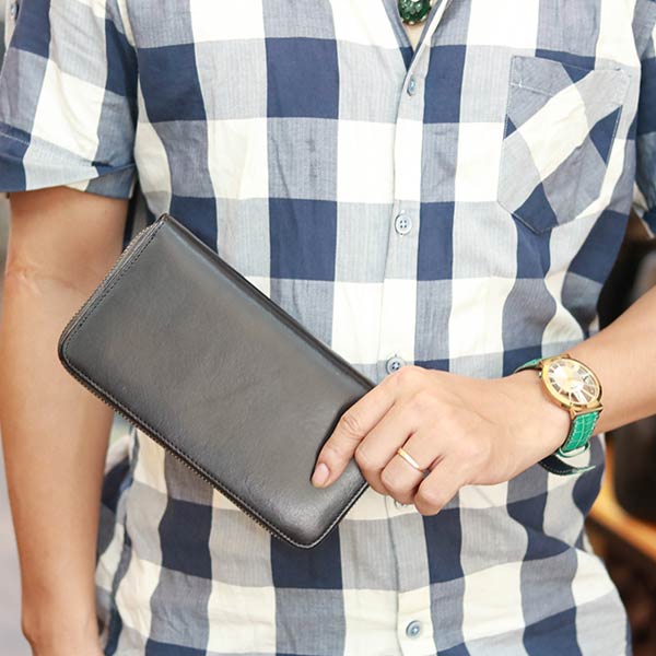 Ví da nam cầm tay thời trang tiện dụng Lano VCTN074