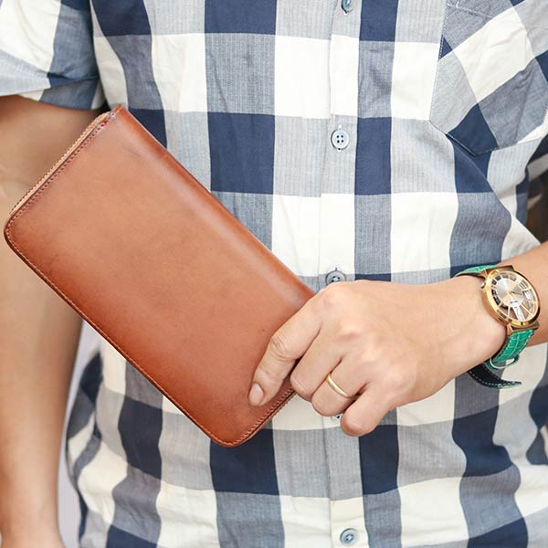 Ví da nam cầm tay thời trang tiện dụng Lano VCTN074