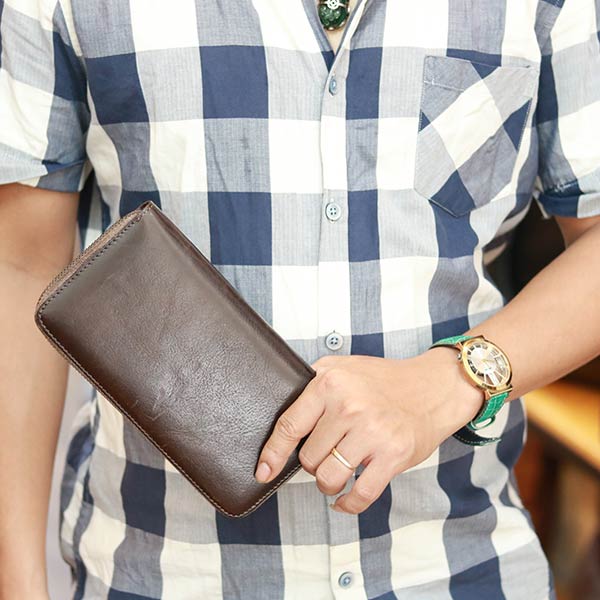 Ví da nam cầm tay thời trang tiện dụng Lano VCTN074