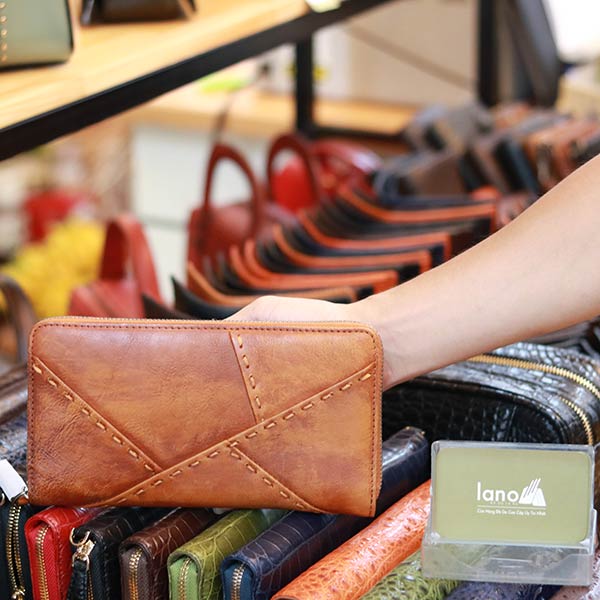 Ví dài cầm tay nam da bò thời trang cao cấp 1 khóa kéo VCTN073