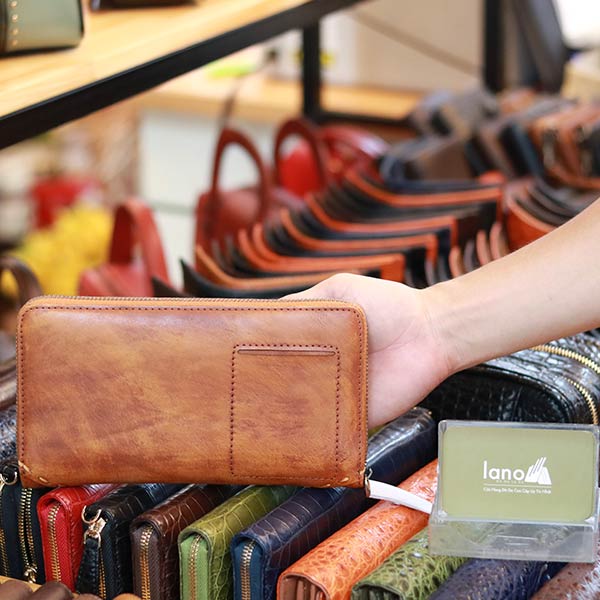 Ví dài cầm tay nam da bò thời trang cao cấp 1 khóa kéo VCTN073