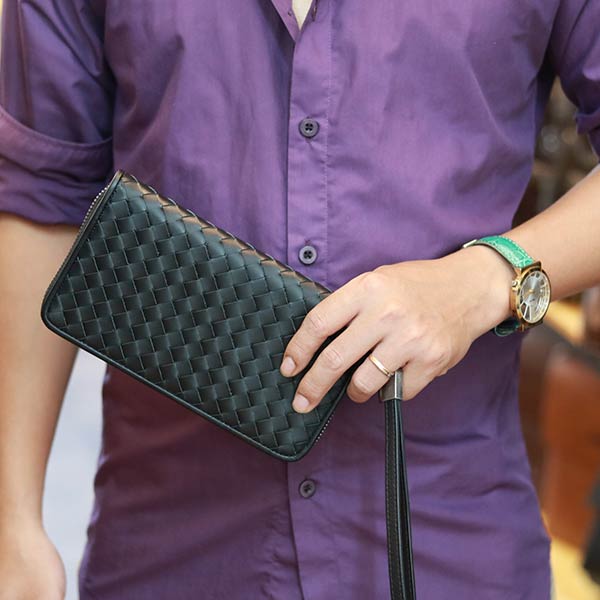 Ví dài cầm tay nam thời trang dạng đan mẫu mới Lano VCTN075