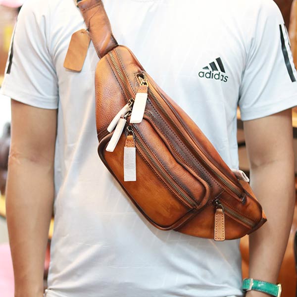 Túi bao tử đeo bụng nam da bò nhỏ gọn sang trọng TDB020