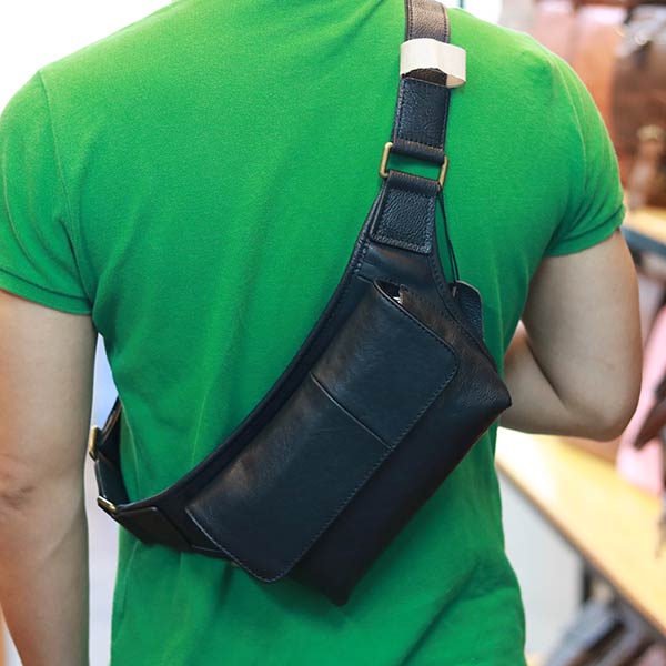 Túi đeo bao tử nam da bò nhỏ gọn tiện lợi tdb021