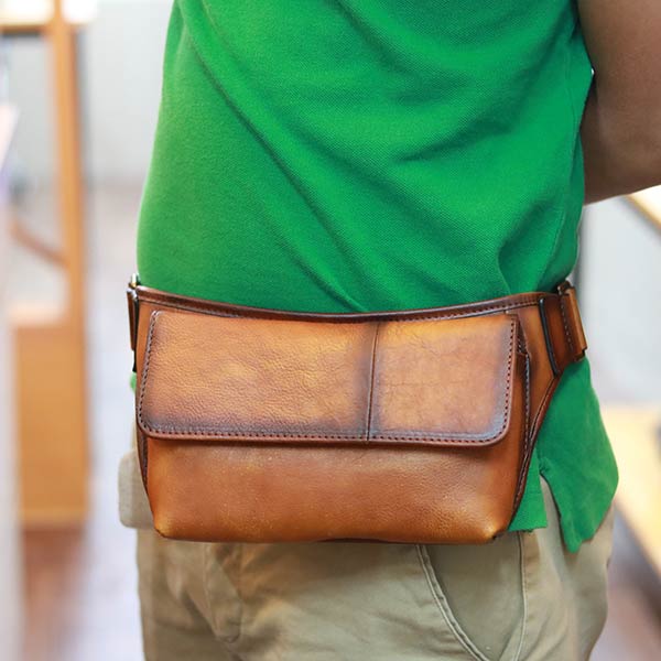 Túi đeo bao tử nam da bò nhỏ gọn tiện lợi tdb021