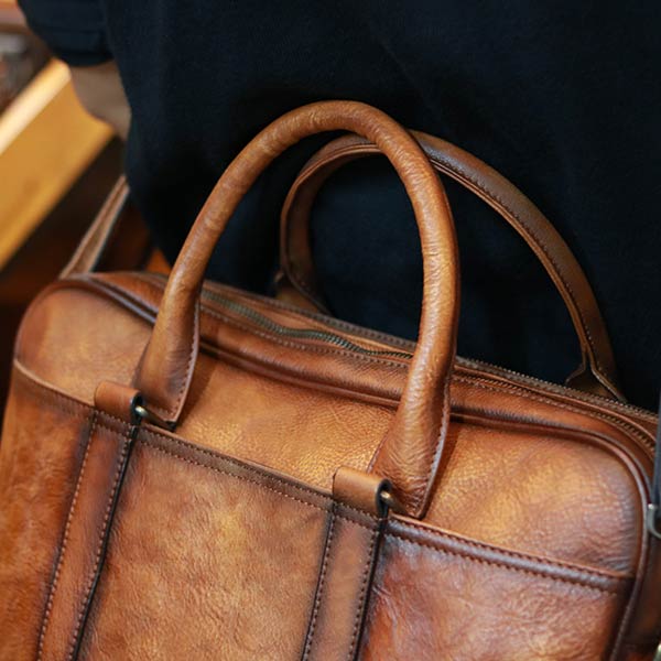 Cặp nam công sở da bò cao cấp đựng laptop 15.6 inch Lano CD112