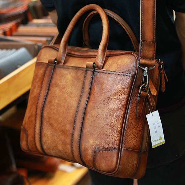 Cặp nam công sở da bò cao cấp đựng laptop 15.6 inch Lano CD112