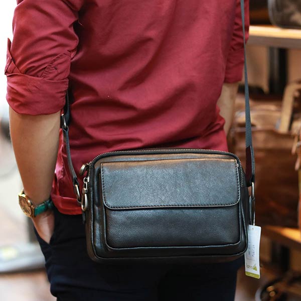 Túi da đeo chéo nam thời trang tiện lợi Lano KT187