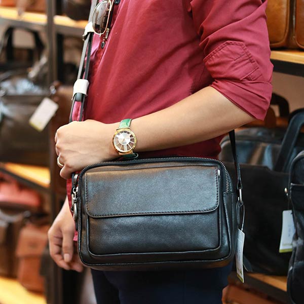 Túi da đeo chéo nam thời trang tiện lợi Lano KT187