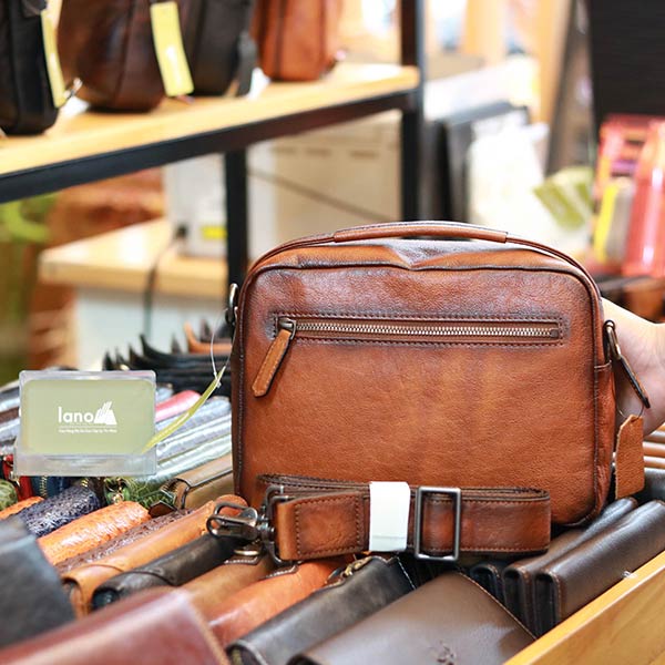 Túi đeo chéo nam có tay xách da bò cao cấp lano KT188