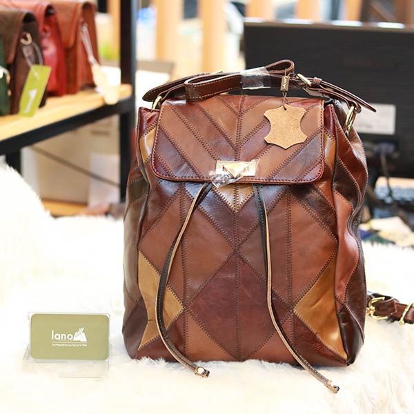 Balo nữ da thật gọn gàng tiện lợi Lano BLNU06