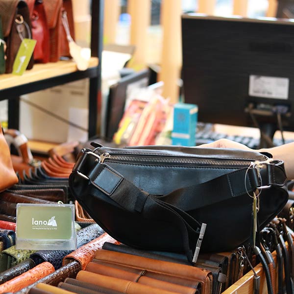 Túi da bao tử kết hợp đeo chéo thời trang nam tính Lano TDB024