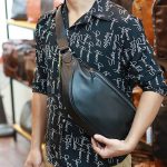 Túi da bao tử kết hợp đeo chéo thời trang nam tính Lano TDB024